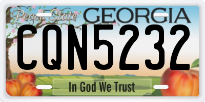GA license plate CQN5232