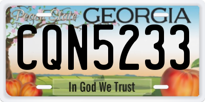 GA license plate CQN5233
