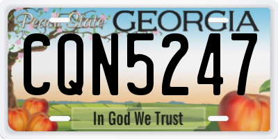 GA license plate CQN5247