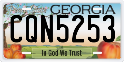 GA license plate CQN5253