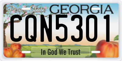 GA license plate CQN5301