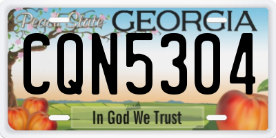GA license plate CQN5304