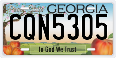 GA license plate CQN5305