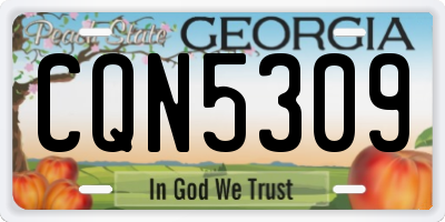 GA license plate CQN5309