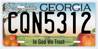 GA license plate CQN5312