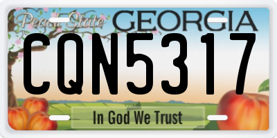 GA license plate CQN5317