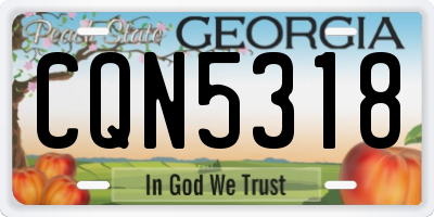 GA license plate CQN5318