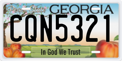 GA license plate CQN5321