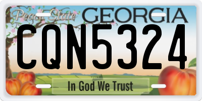 GA license plate CQN5324