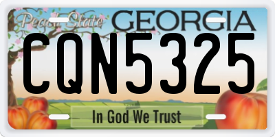 GA license plate CQN5325