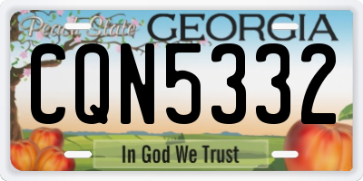 GA license plate CQN5332