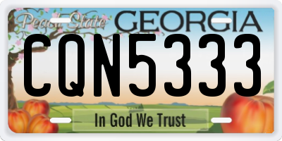 GA license plate CQN5333