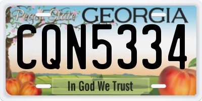 GA license plate CQN5334