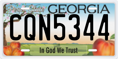 GA license plate CQN5344