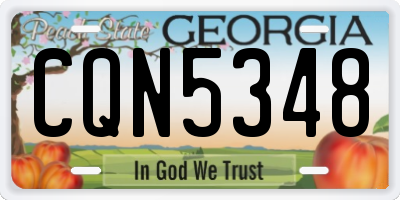 GA license plate CQN5348