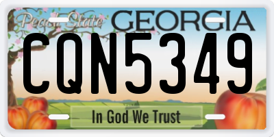 GA license plate CQN5349