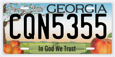 GA license plate CQN5355