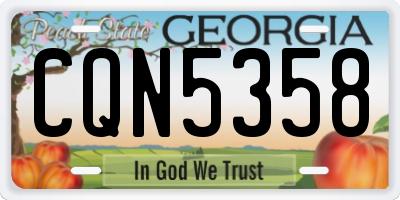 GA license plate CQN5358