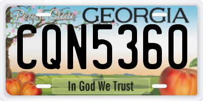 GA license plate CQN5360
