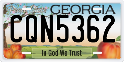 GA license plate CQN5362