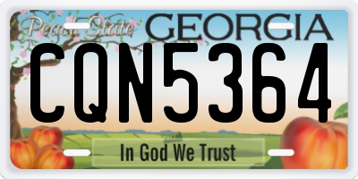 GA license plate CQN5364