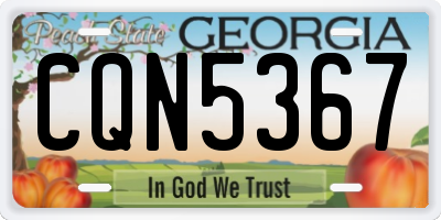 GA license plate CQN5367