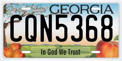 GA license plate CQN5368