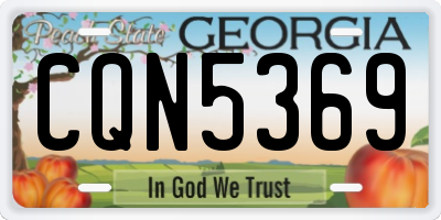 GA license plate CQN5369