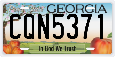 GA license plate CQN5371