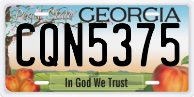 GA license plate CQN5375