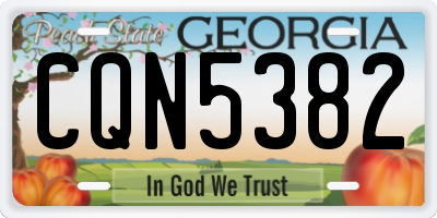 GA license plate CQN5382