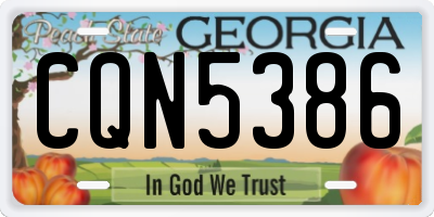 GA license plate CQN5386