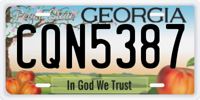 GA license plate CQN5387