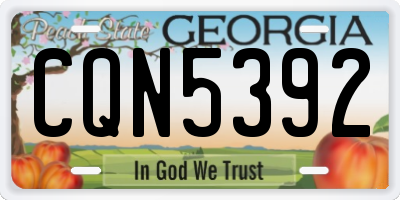 GA license plate CQN5392