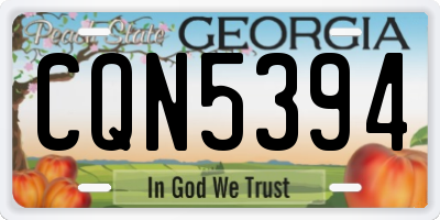 GA license plate CQN5394