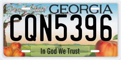 GA license plate CQN5396