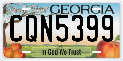 GA license plate CQN5399