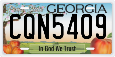 GA license plate CQN5409