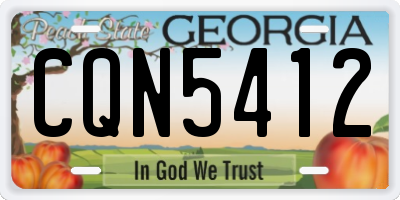 GA license plate CQN5412
