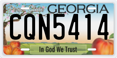 GA license plate CQN5414