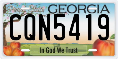 GA license plate CQN5419