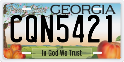GA license plate CQN5421