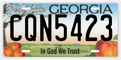 GA license plate CQN5423