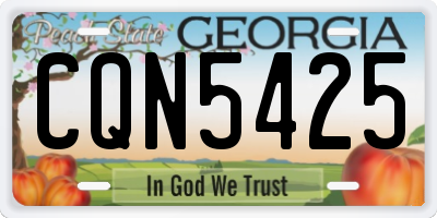GA license plate CQN5425
