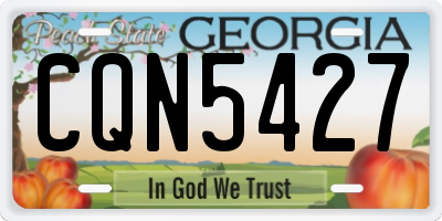 GA license plate CQN5427