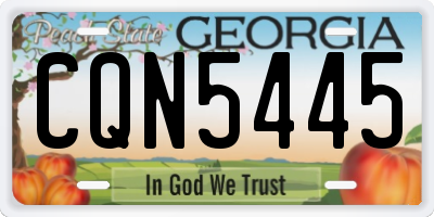 GA license plate CQN5445
