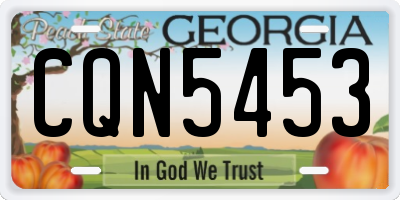 GA license plate CQN5453