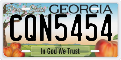 GA license plate CQN5454