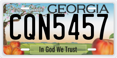 GA license plate CQN5457