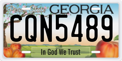 GA license plate CQN5489
